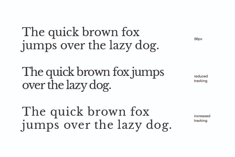 three identical sentences with different type tracking